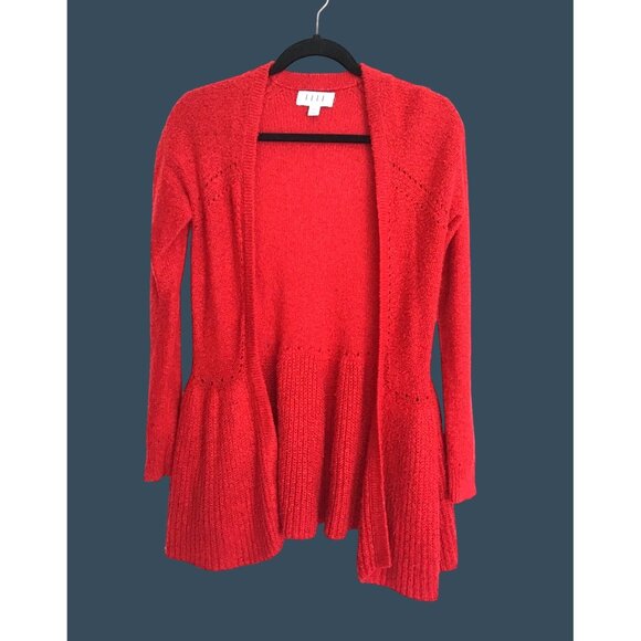 ELLE- WOMENS RED LONG SLEEVE OPEN FRONT CARDIGAN SWEATER SIZE X-SMALL - Picture 1 of 7
